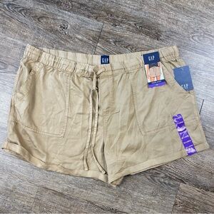 Gap Shorts Women XXL Khaki Elastic Lyocell Drawstring PULL ON TENCEL Pockets NEW